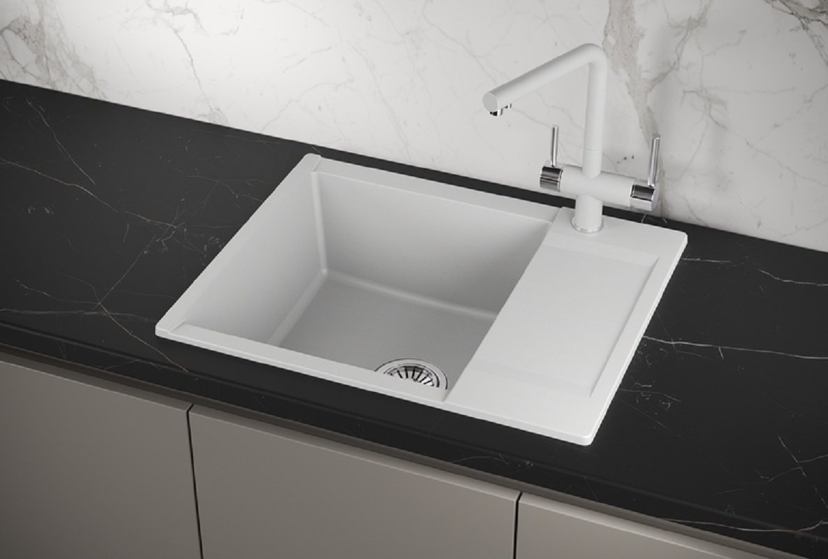 Кухонная мойка GRANULA ES-6202 62х50х20 см, кварцевый песок, тон белый