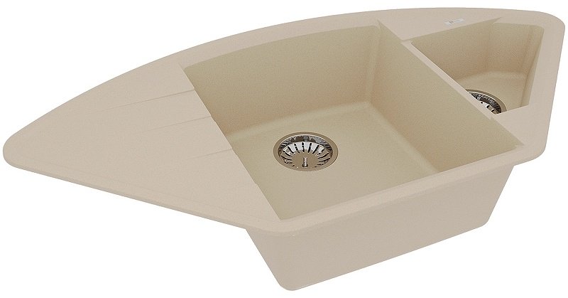 Кухонная мойка Lemark Irkana 980 98х50х18 см, искусственный гранит, тон бежевый