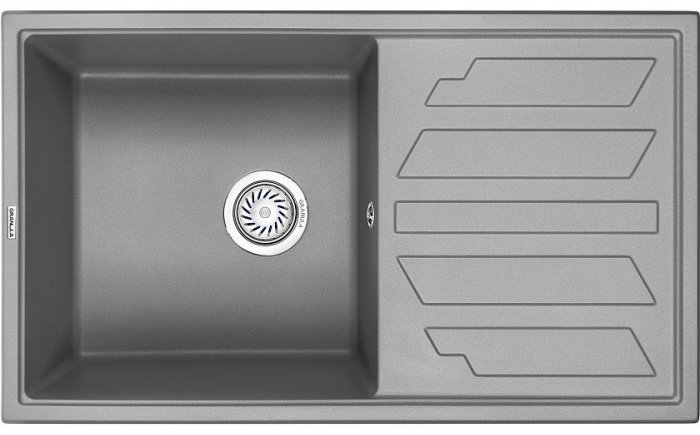 Кухонная мойка GRANULA 8601 86х50х20 см, кварцевый песок, тон алюминиум