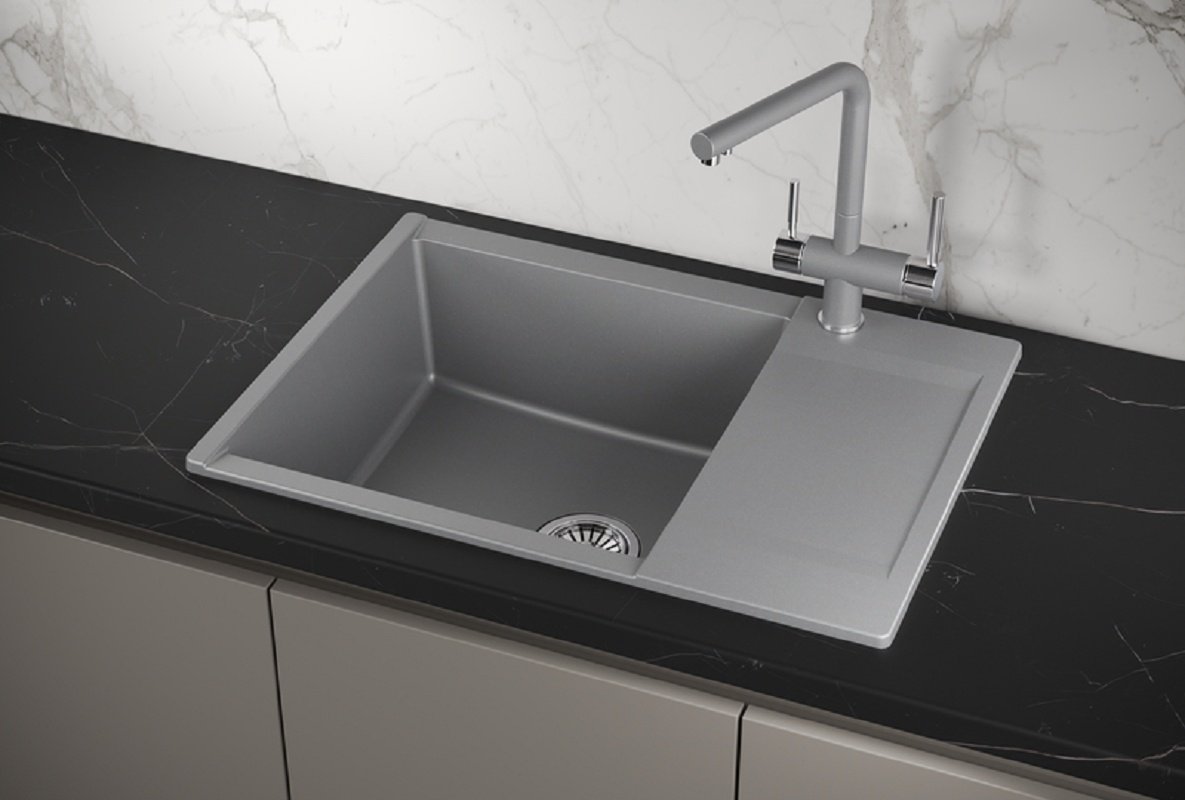 Кухонная мойка GRANULA ES-7003 70х50х20 см, кварцевый песок, тон алюминиум