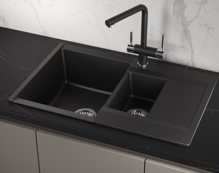 Кухонная мойка GRANULA ES-7808 78х50х20 см, кварцевый песок, тон шварц купить,NaN