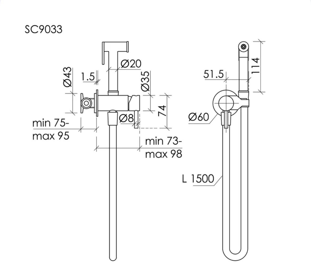 Sancos гигиенический душ SC9033BG, латунь