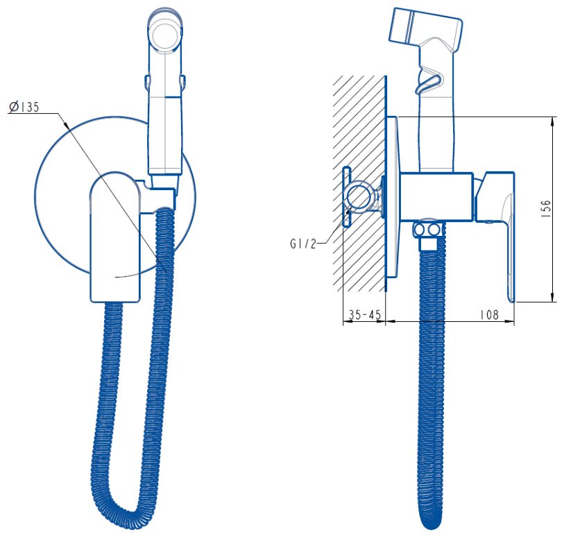 CETUS гигиенический душ Luna CSL8113505C, латунь купить,NaN