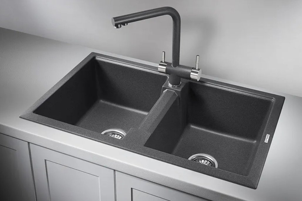 Кухонная мойка GRANULA 8101 81х50х21 см, кварцевый песок, тон графитовый