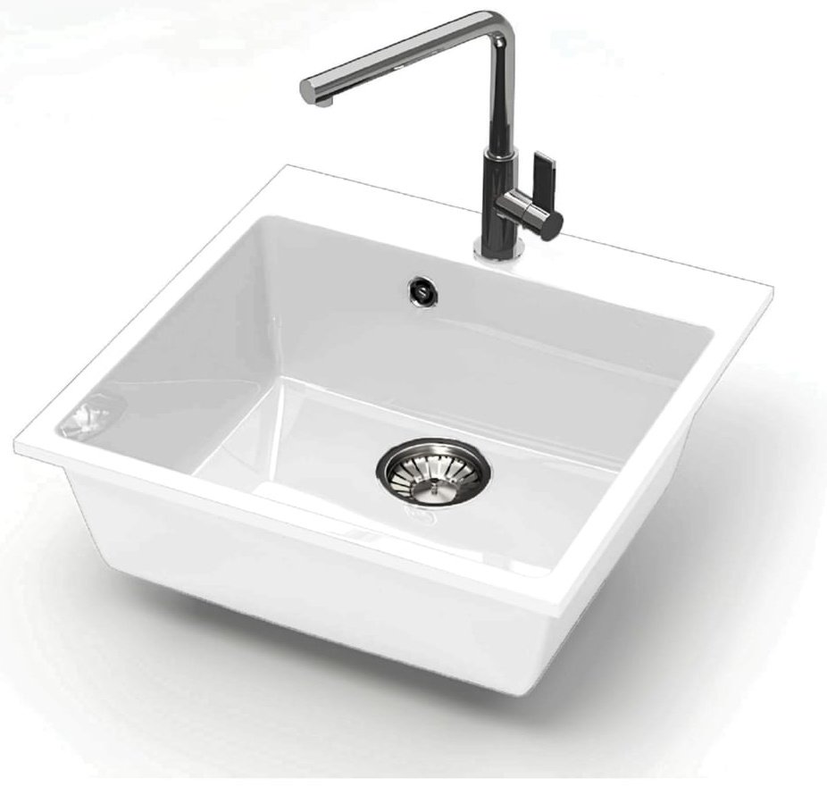 Кухонная мойка Marrbaxx L042G031 50х50х17.5 см, искусственный камень, тон белый