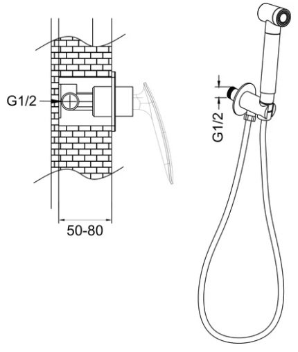 Rose гигиенический душ R1105, латунь купить,NaN