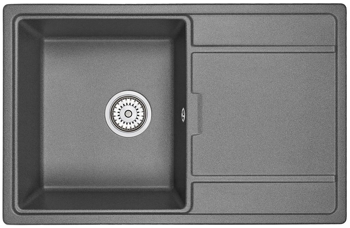 Кухонная мойка GRANULA 7804 78х50х20 см, кварцевый песок, тон графитовый