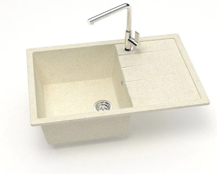 Кухонная мойка Marrbaxx T161Q002 75х50.5х21.8 см, искусственный камень, тон бежевый