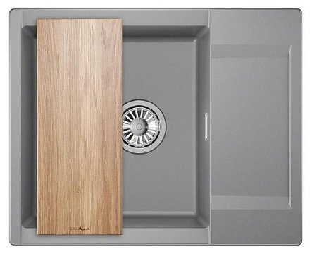 Кухонная мойка GRANULA 6202 62х50х20 см, кварцевый песок, тон серый