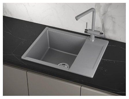 Кухонная мойка GRANULA 6202 62х50х20 см, кварцевый песок, тон серый