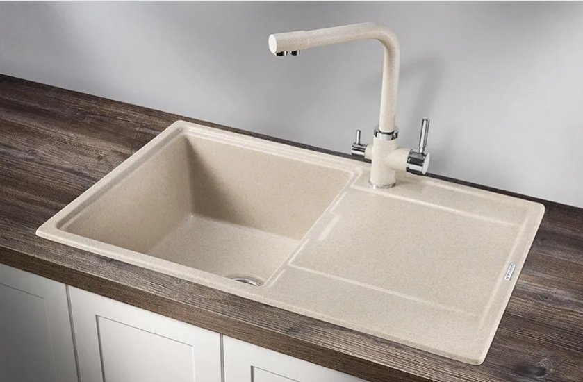 Кухонная мойка GRANULA 7804 78х50х20 см, кварцевый песок, тон пирит