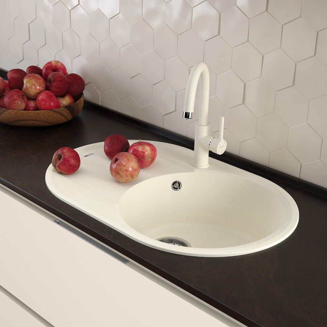 Кухонная мойка Lemark 9910055 76х50х20 см, искусственный гранит, тон черный