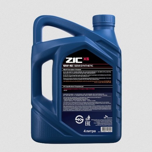 Моторное масло Полусинтетическое ZIC X5 10W-40 4 л купить,NaN
