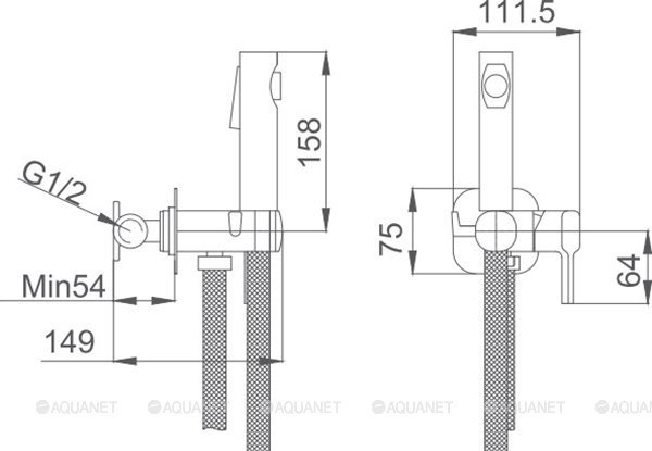 Haiba гигиенический душ HB5518-3, латунь