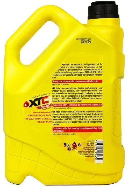 Моторное масло Полусинтетическое Bardahl XTC 10W-40 5 л купить,26200