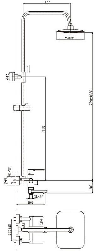 Haiba душевая стойка HB2402 купить,144971