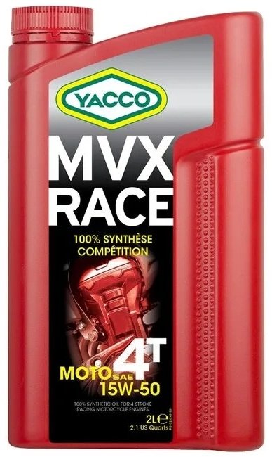 Моторное масло Полусинтетическое Yacco MVX Race 4T 15W-50 2 л купить,NaN