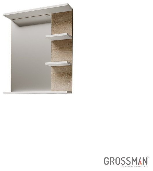 Комплект для ванной Grossman Поло (зеркало) белый, коричневый