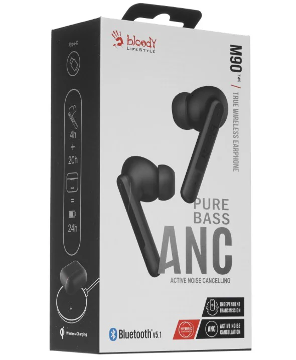 Наушники A4Tech Bloody M90 TWS Black-Red