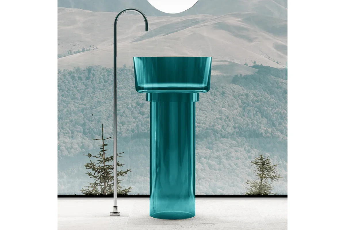 Раковина Abber Kristall AT2702Aquamarin-H 45х45х90см бирюзовая купить,1107000