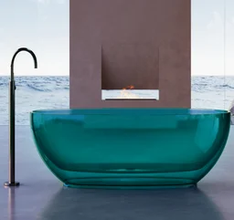 Прозрачная ванна Abber Kristall AT9703Aquamarin 170х78х53см бирюзовая