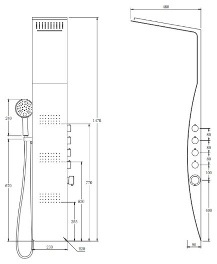 Taliente душевая панель TA-G-A04Wcr