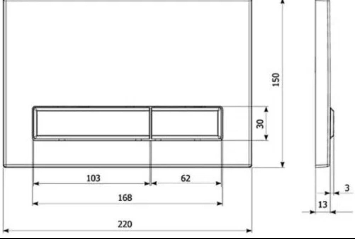 Veconi кнопка смыва VFSD003WHG