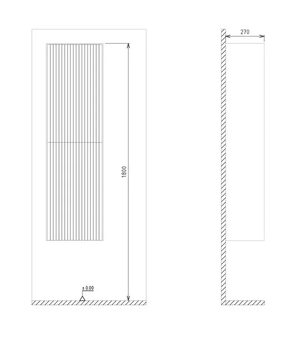 Пенал Orka Cube 40 40х138х27см серый купить,NaN