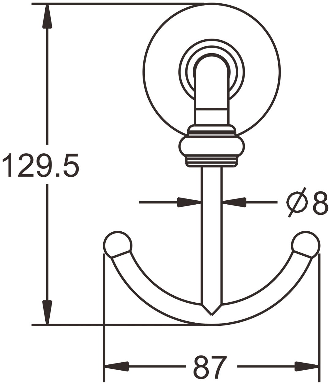 KABINKA.KZ крючок RG1221 1 шт, латунь купить,NaN