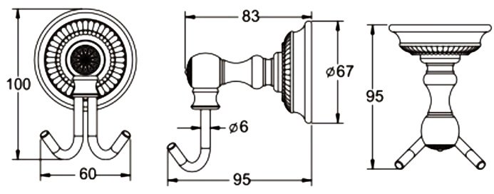 KABINKA.KZ крючок RG1421Q 1 шт, латунь купить,NaN