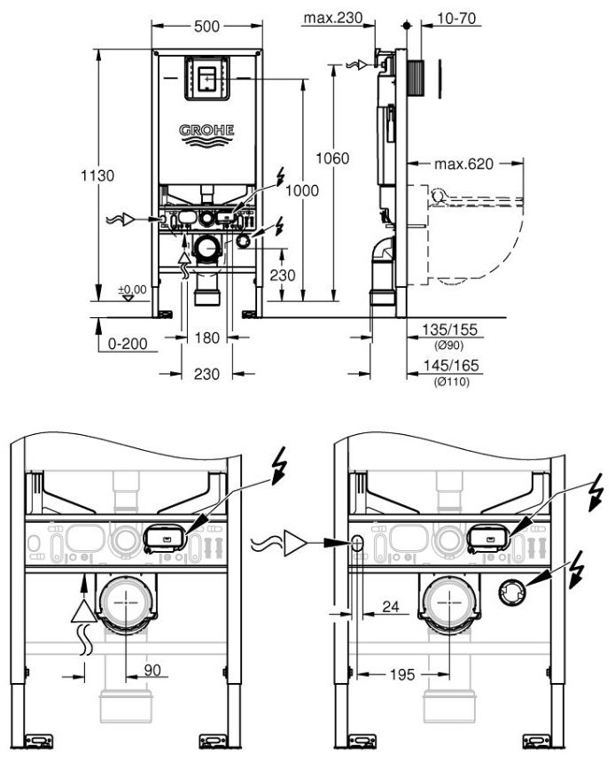 Рамная инсталляция Grohe Rapid SLX 39603000