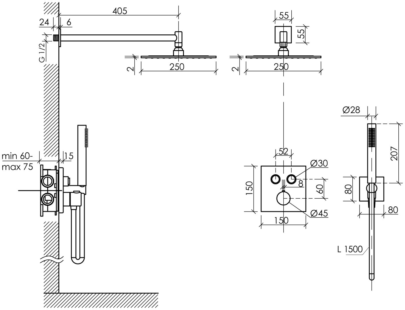 Sancos душевой набор (гарнитур) SC9022MB
