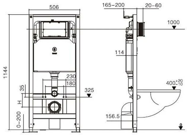 WeltWasser рамная инсталляция AMBERG 506 WT Белая кнопка.