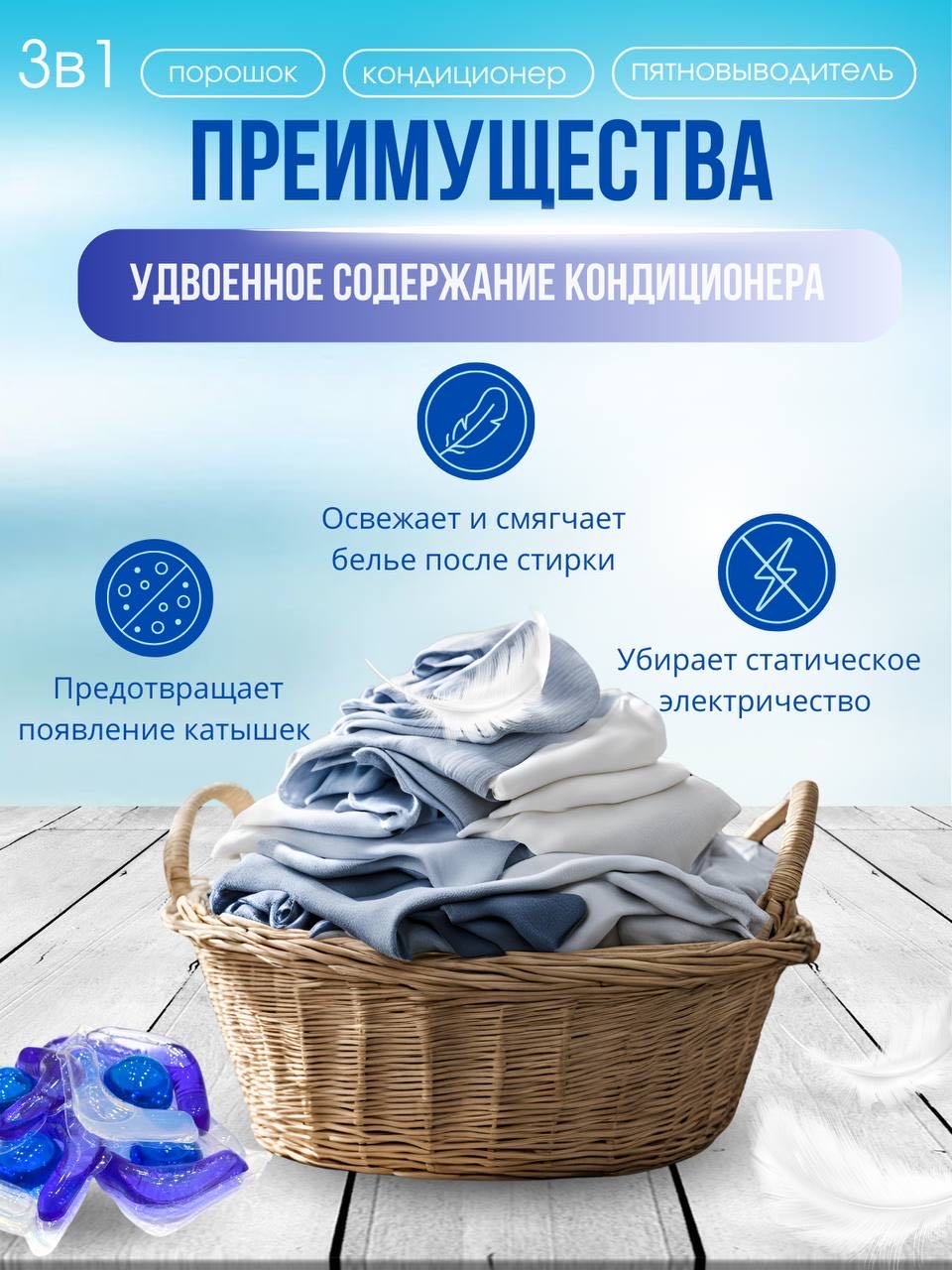 Капсулы Peninsula Home с ароматом морской свежести 0.88 60 шт