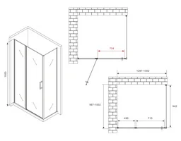 Душевой уголок Abber Sonnenstrand AG04130S-S100 130х100х195см