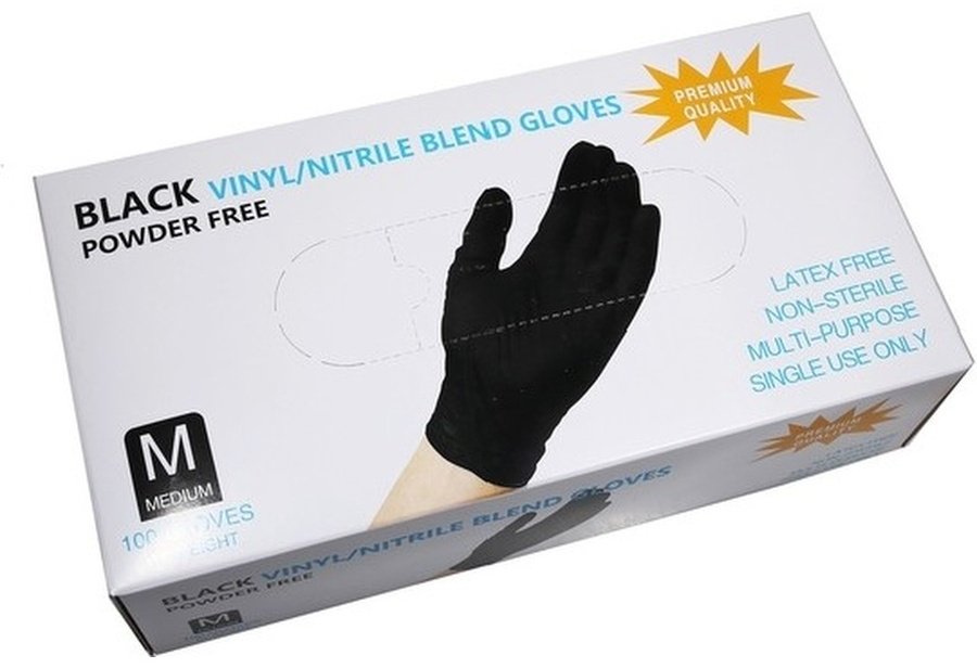 Wally Plastic перчатки Базовая коллекция M-Medium черный 100 шт купить,NaN
