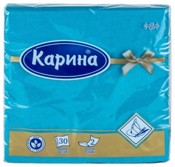 Бумажные салфетки Карина 2 слоя 30 шт купить,NaN