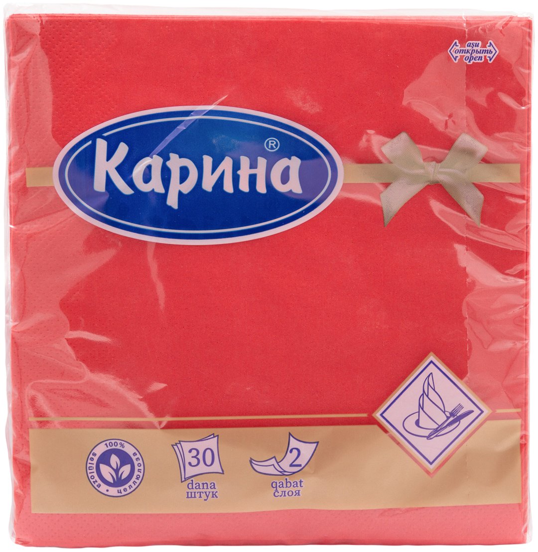 Бумажные салфетки Карина 2 слоя 30 шт купить,NaN