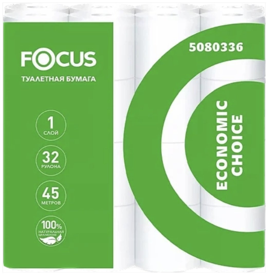 Focus туалетная бумага 1-слойный 64 шт, первичная целлюлоза купить,NaN