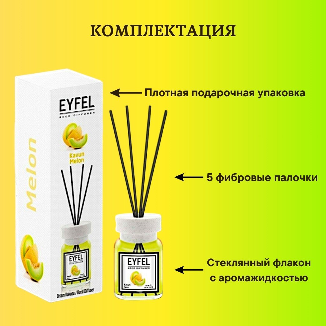 Диффузор Eyfel Аромат для дома Дыня 120 мл купить,NaN