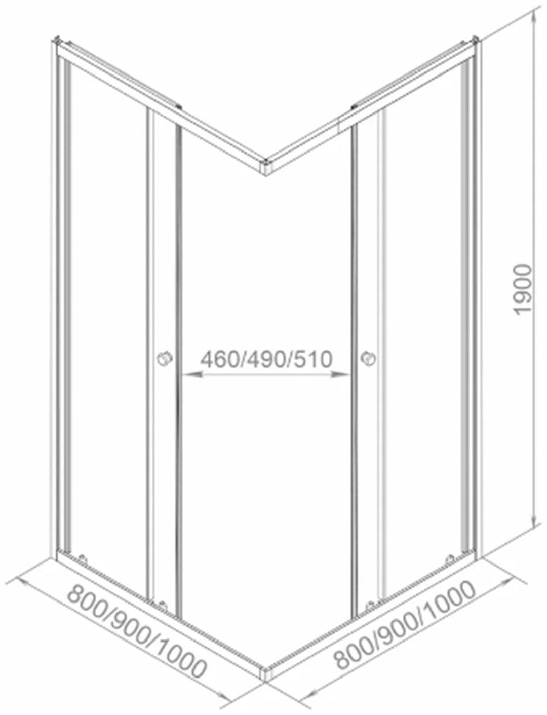 Душевое ограждение KABINKA.KZ двухстенное Cube 99, 900х1900 мм купить,NaN