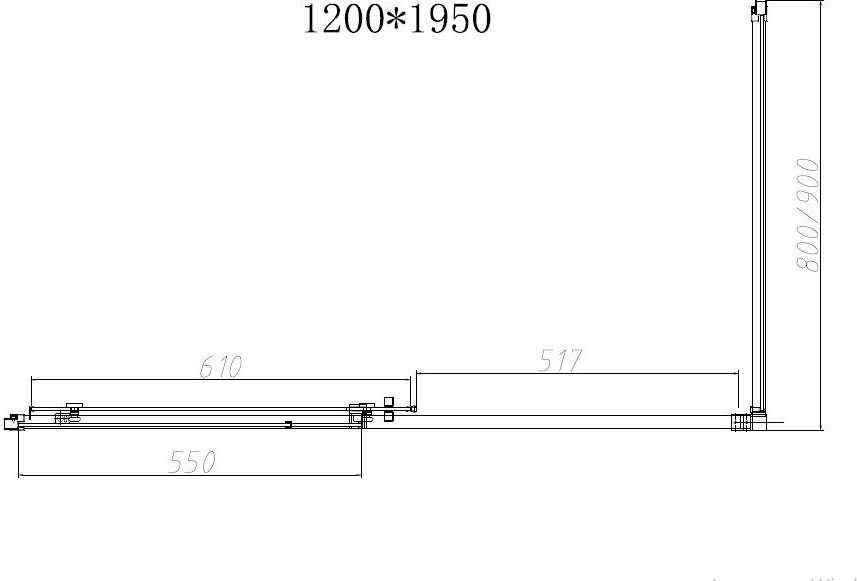 Душевое ограждение KABINKA.KZ двухстенное VSR-4SN8012CLG, 1200х1950 мм