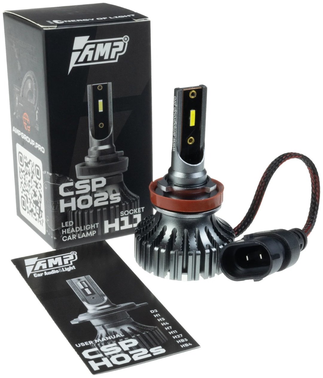 AMP CSP H02s H11 1шт. светодиодная H11, 1 шт