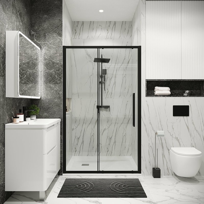 Душевое ограждение KABINKA.KZ одностенное 100.K33.02.130.21.00, 1300х1950 мм
