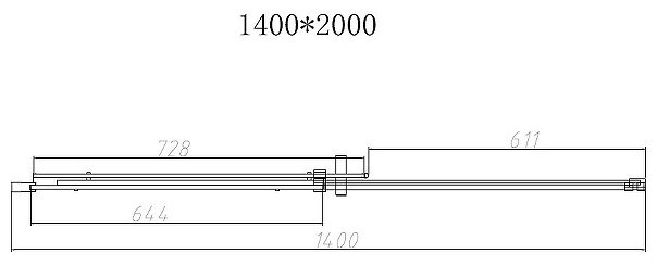 Душевое ограждение KABINKA.KZ одностенное VDS-4D140CLB, 1400х2000 мм