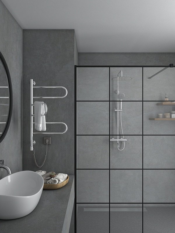 Полотенцесушитель электрический Vincea VTD-1R2CE, нестандартный 44x80 см