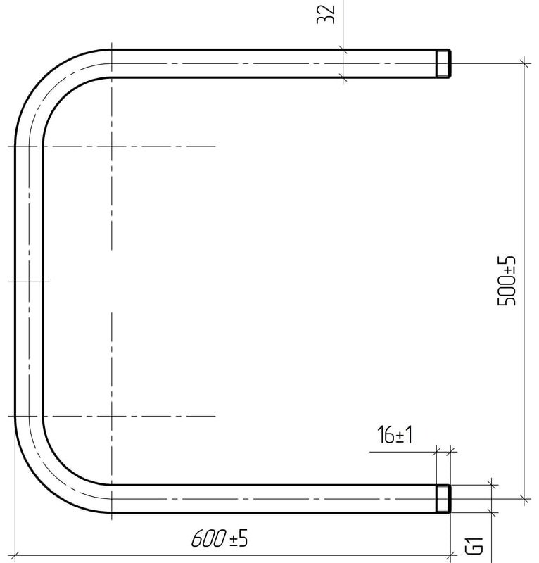 Полотенцесушитель водяной Tera ПСВ-03-10, П-образный 50x60 см