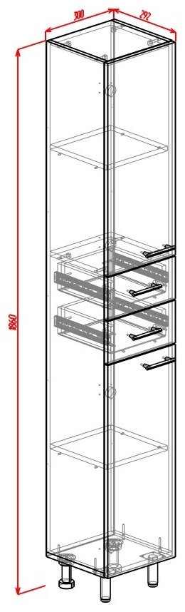 Шкаф-пенал напольный Koral Олимп 30 Z2, 30x29.2x186 см, белый купить,NaN