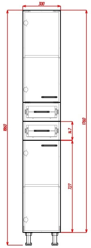 Шкаф-пенал напольный Koral Олимп 30 Z2, 30x29.2x186 см, белый купить,NaN