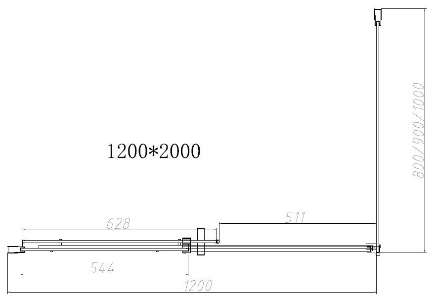 Душевое ограждение KABINKA.KZ двухстенное Dice VSR-4D9012CLGM, 900х2000 мм